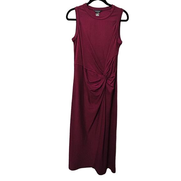 NEW Club Monaco Twist Front Jersey Midi Dress Feminine Career Capsule Plum Sz Md - Picture 11 of 11